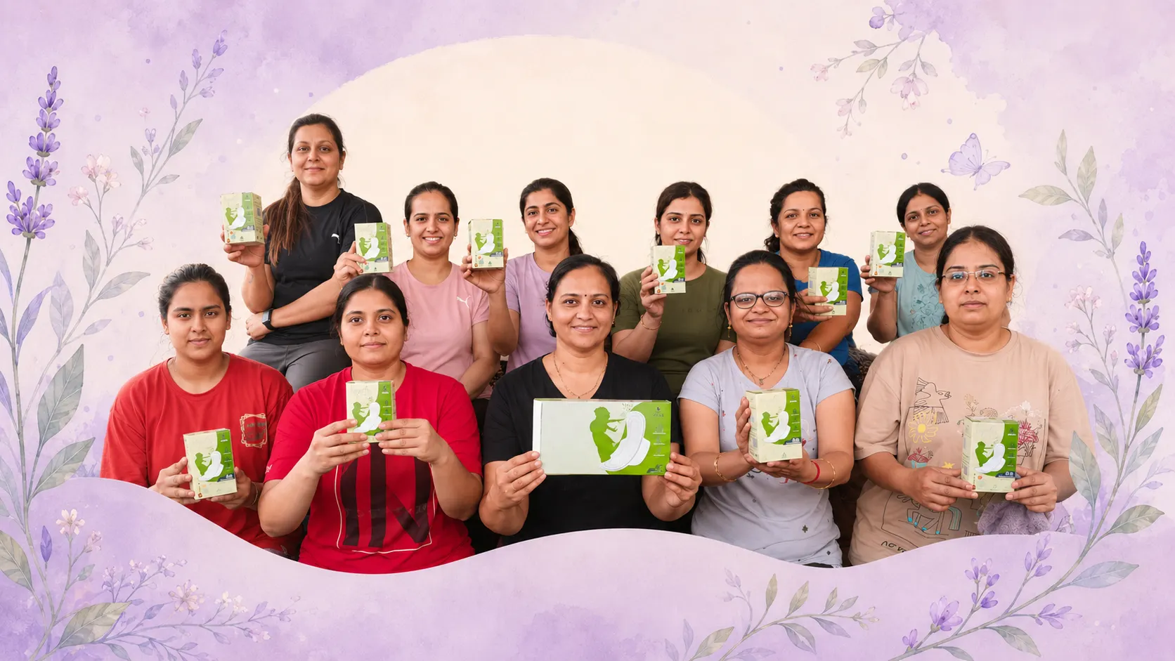 Hapeefive team distributing sanitary pads to women in the community